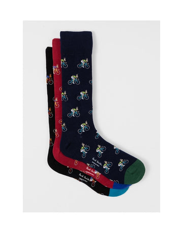 Young Ideas/Henmores - 3 Pack Rabbit Bicycle Socks - 1A Multi - OS
