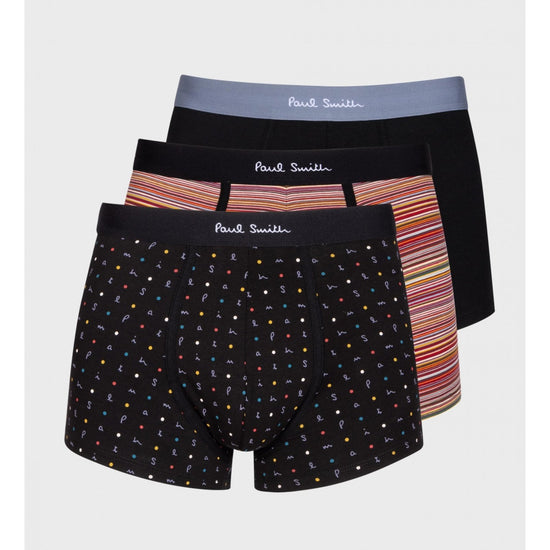 Young Ideas/Henmores - 3 Pack Signature Stripe & Pattern Boxers - 79 Stripe Multi/Black - S