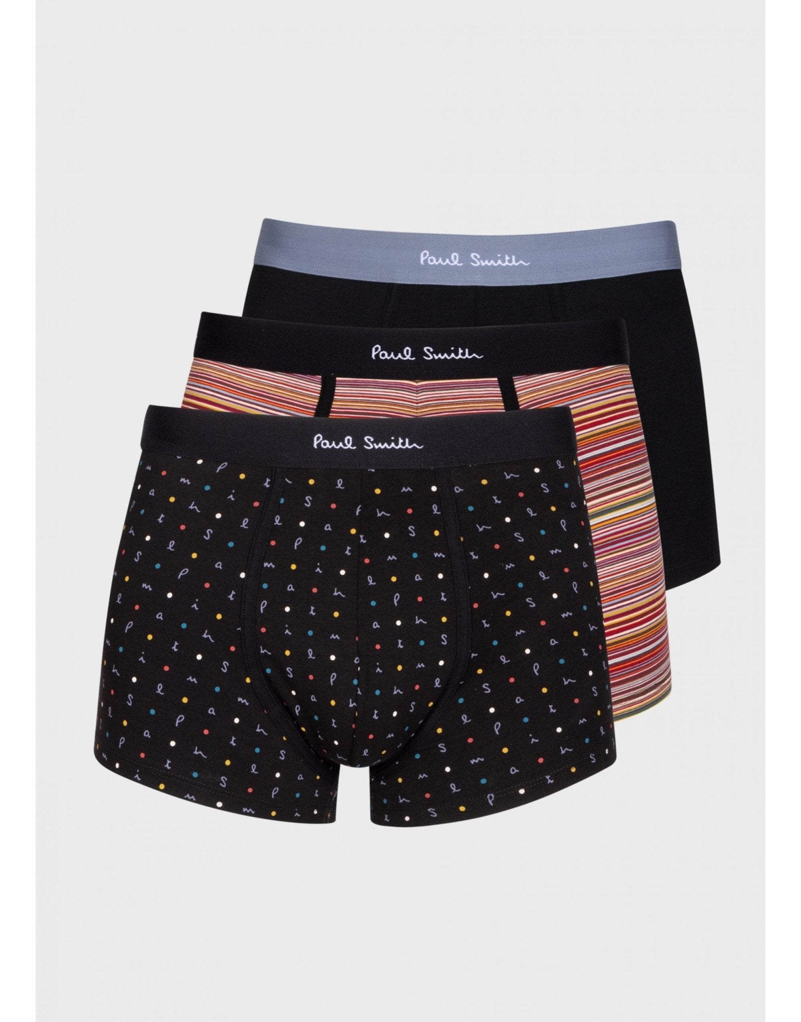 Young Ideas/Henmores - 3 Pack Signature Stripe & Pattern Boxers - 79 Stripe Multi/Black - S