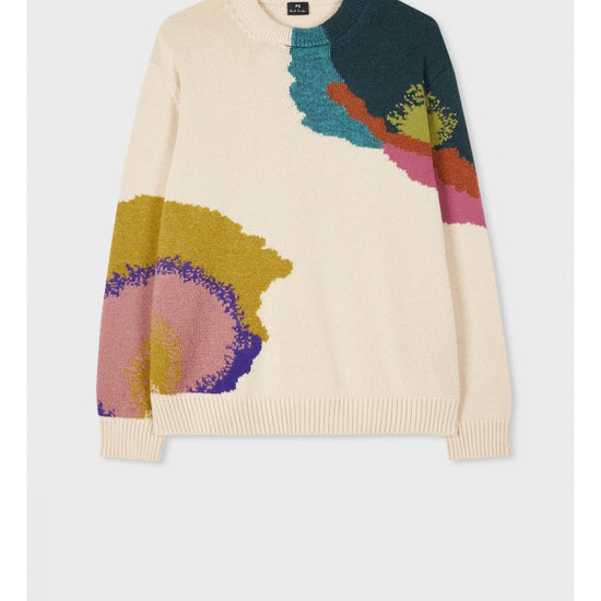 Young Ideas/Henmores - Abstract Flower Crew Neck Jumper - 04 Ivory - XS