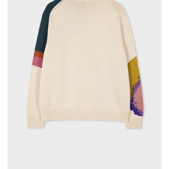 Young Ideas/Henmores - Abstract Flower Crew Neck Jumper - 04 Ivory - XS