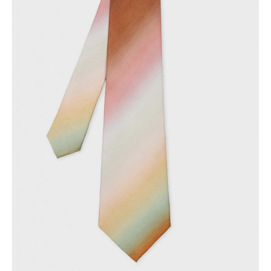 Young Ideas/Henmores - Abstract Stripe Silk Tie - 92 Multi - 9.5CM