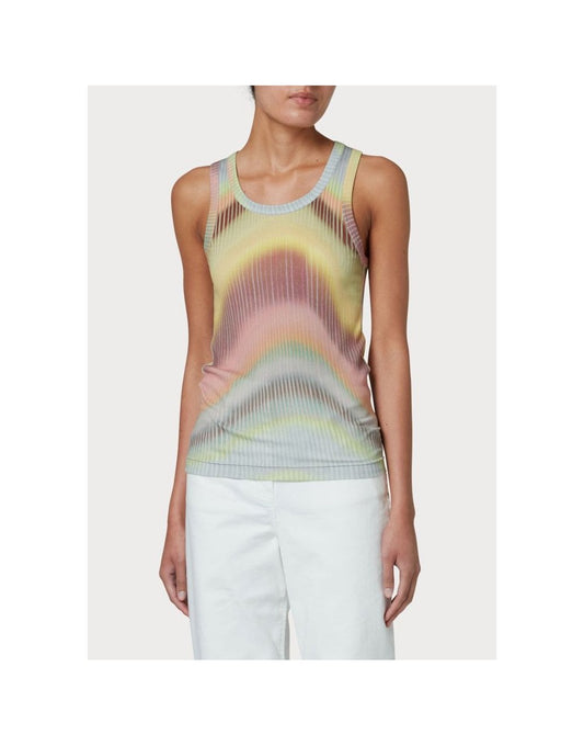 Young Ideas/Henmores - Abstract Wave Sleeveless Top - 92 Multi - S