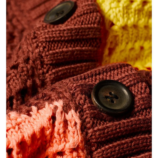 Young Ideas/Henmores - Block Colour Knitted Oversized Cardigan - 54 Aubergine - XS