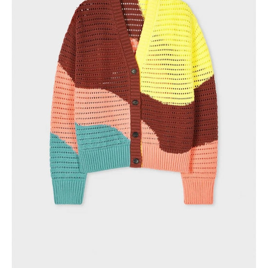 Young Ideas/Henmores - Block Colour Knitted Oversized Cardigan - 54 Aubergine - XS