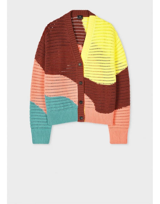 Young Ideas/Henmores - Block Colour Knitted Oversized Cardigan - 54 Aubergine - XS