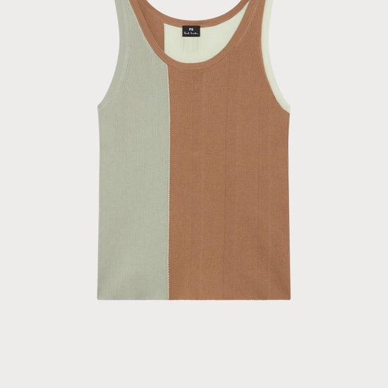 Young Ideas/Henmores - Block Colour Knitted Vest - 32 Green Multi - XS