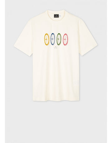 Young Ideas/Henmores - Buke Tyres Regular Fit T-Shirt - 02 Off White - M