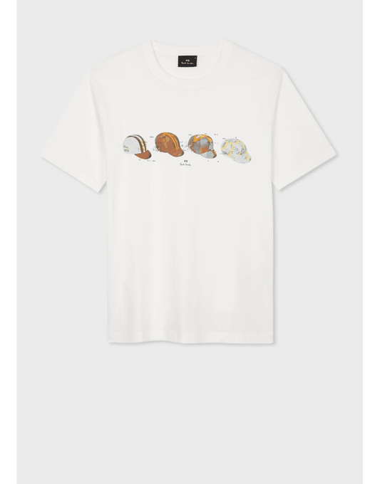 Young Ideas/Henmores - Cap Strip Graphic T-Shirt - 02 White - M