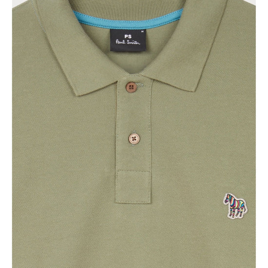 Young Ideas/Henmores - Classic Zebra Long Sleeve Polo Shirt - 34C Moss Green - M