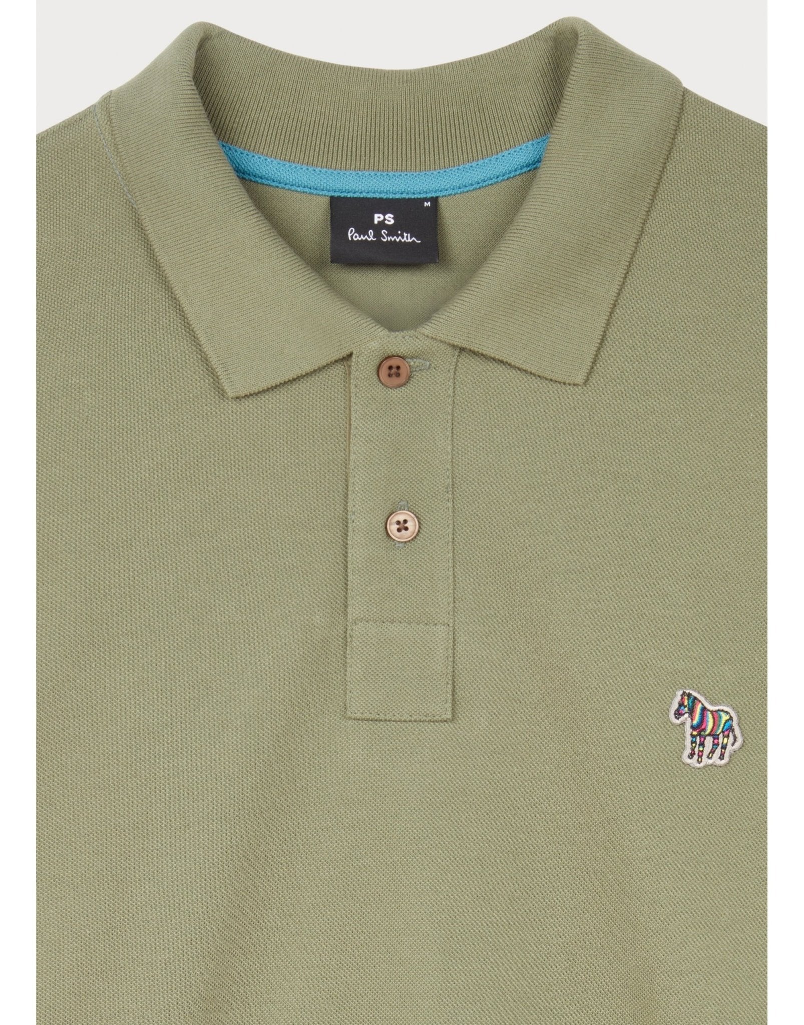 Young Ideas/Henmores - Classic Zebra Long Sleeve Polo Shirt - 34C Moss Green - M