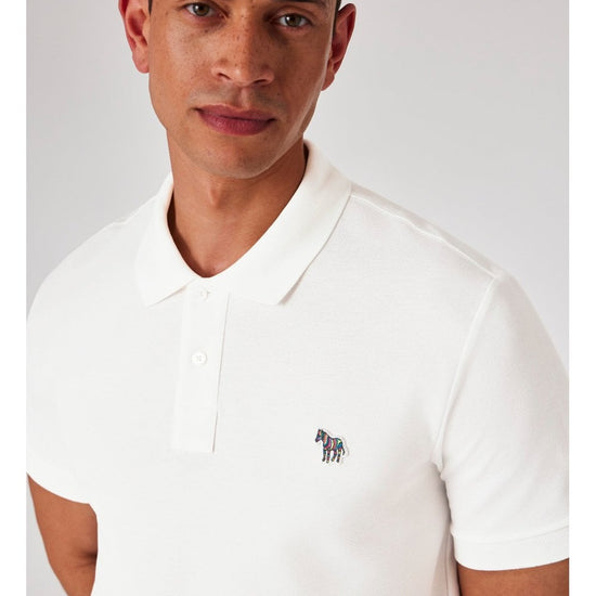 Young Ideas/Henmores - Classic Zebra Short Sleeve Polo Shirt - 02 Off White - M