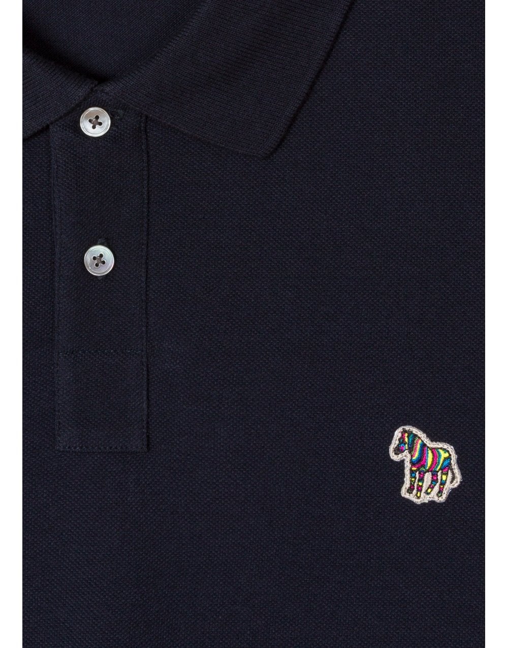 Young Ideas/Henmores - Classic Zebra Short Sleeve Polo Shirt - 02 Off White - M