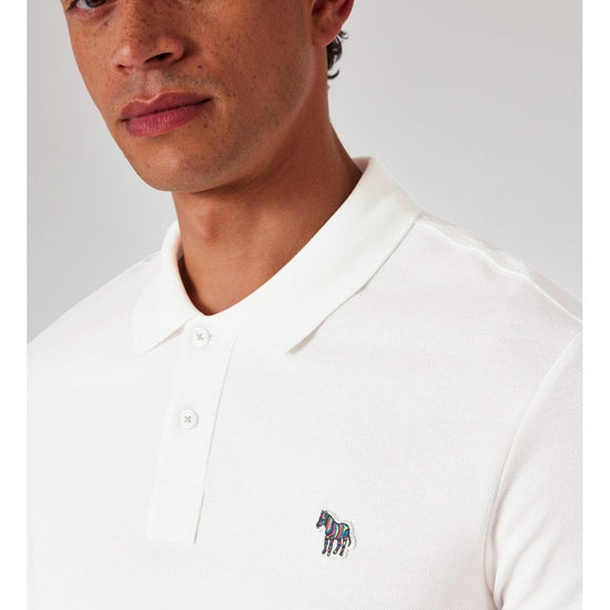 Young Ideas/Henmores - Classic Zebra Short Sleeve Polo Shirt - 02 Off White - M
