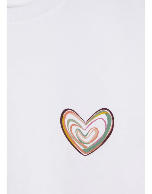 Young Ideas/Henmores - Colour Pencil Heart Graphic T-Shirt - 01 White - S