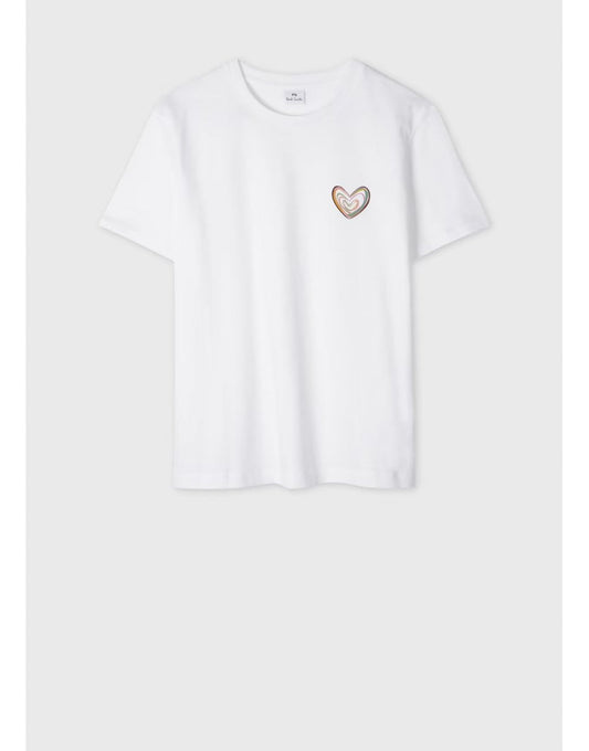 Young Ideas/Henmores - Colour Pencil Heart Graphic T-Shirt - 01 White - S