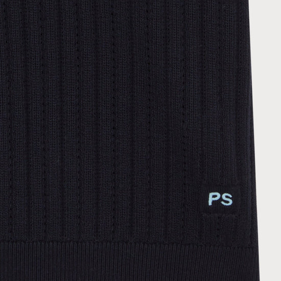 Young Ideas/Henmores - Contrast Collar Knitted Polo - 49 Navy Blue - S