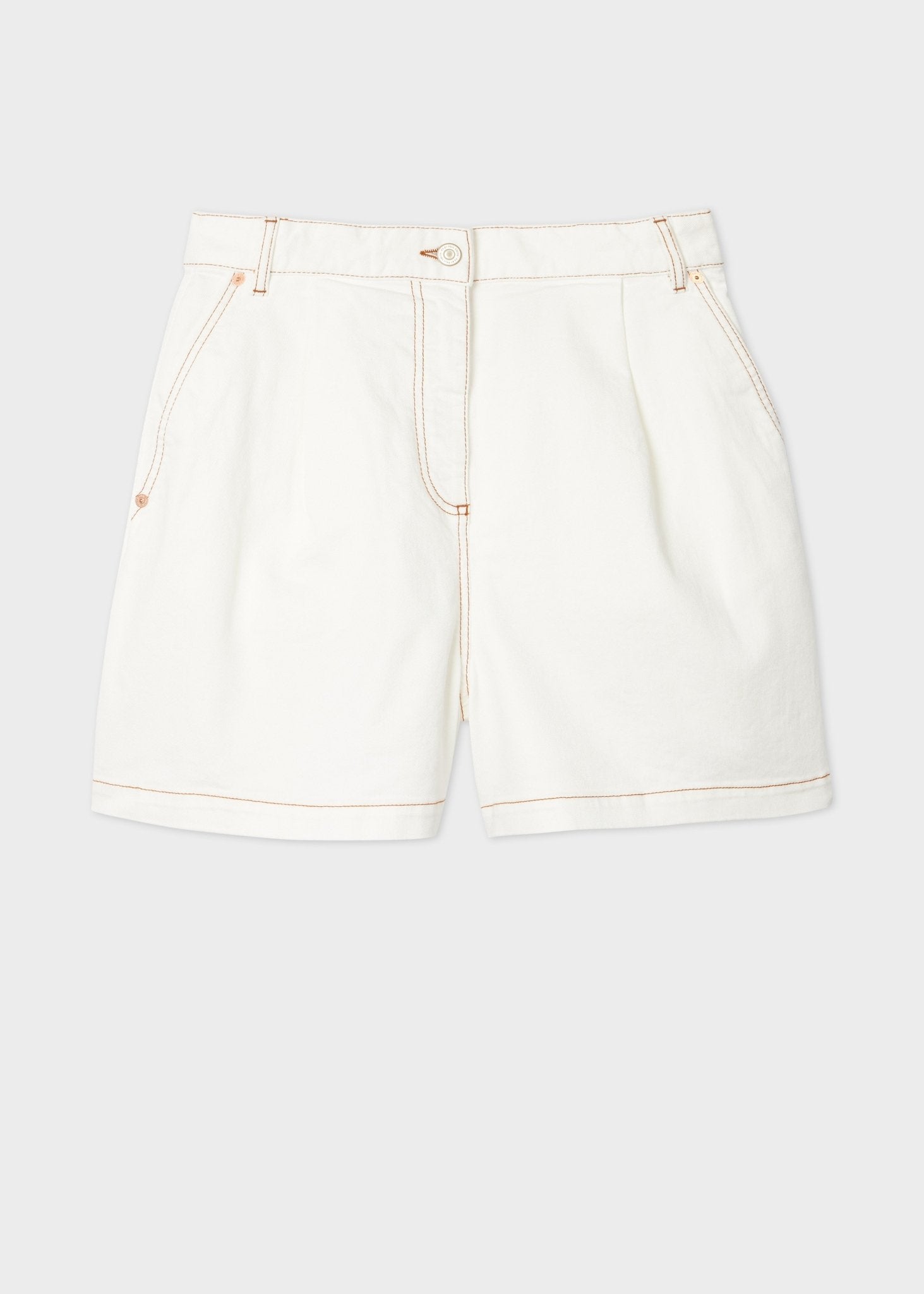 Young Ideas & Henmores - Contrast Stitch Shorts - 01 White - 26