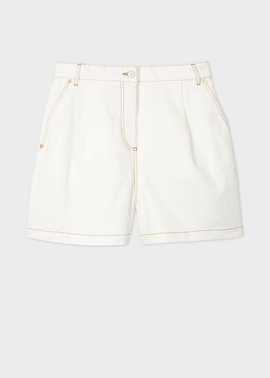 Young Ideas & Henmores - Contrast Stitch Shorts - 01 White - 26