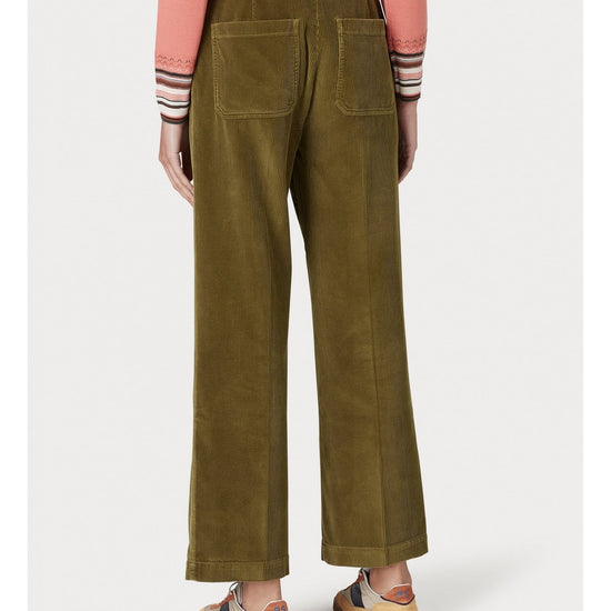 Young Ideas/Henmores - Cord Wide Leg Trousers - 34 Green - 25