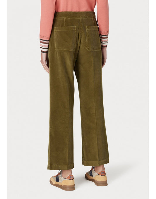 Young Ideas/Henmores - Cord Wide Leg Trousers - 34 Green - 25