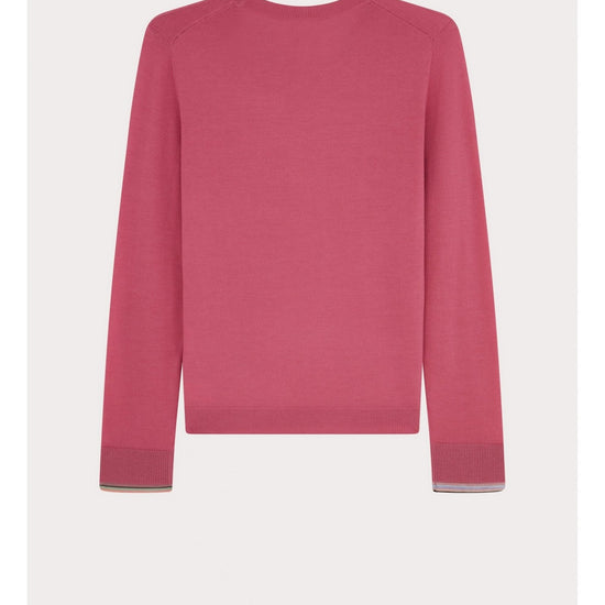 Young Ideas/Henmores - Crew Neck Sheer Cuff Jumper - 54 Aubergine - S