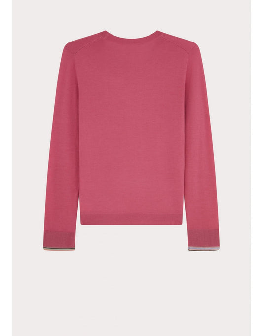 Young Ideas/Henmores - Crew Neck Sheer Cuff Jumper - 54 Aubergine - S