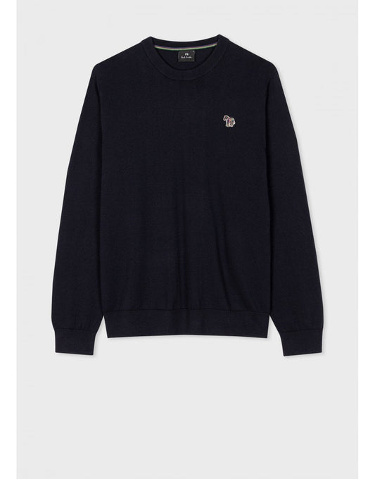 Young Ideas/Henmores - Crew Neck Zebra Jumper - 45 Cobalt Blue - M