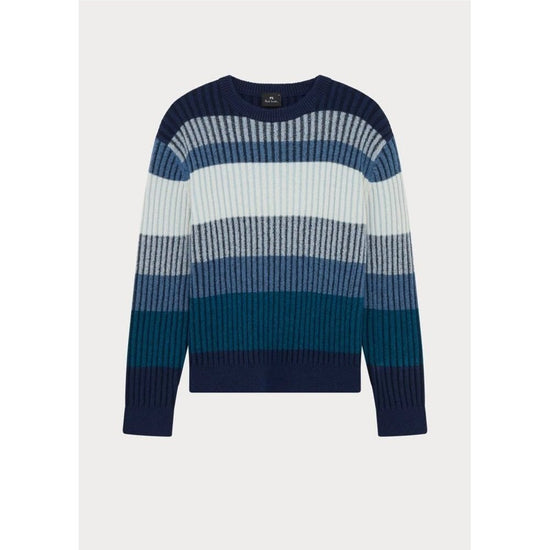 Young Ideas/Henmores - Crew Neck Zebra Jumper - 45 Cobalt Blue - M