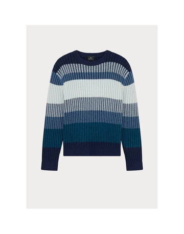 Young Ideas/Henmores - Crew Neck Zebra Jumper - 45 Cobalt Blue - M