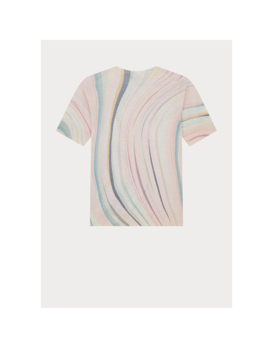 Young Ideas/Henmores - Daytime Swirl Short Sleeve Knitted Top - 92 Multi - S