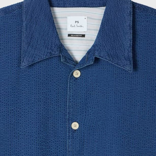 Young Ideas & Henmores - Denim Relaxed Short Sleeve Shirt - Denim Blue - S