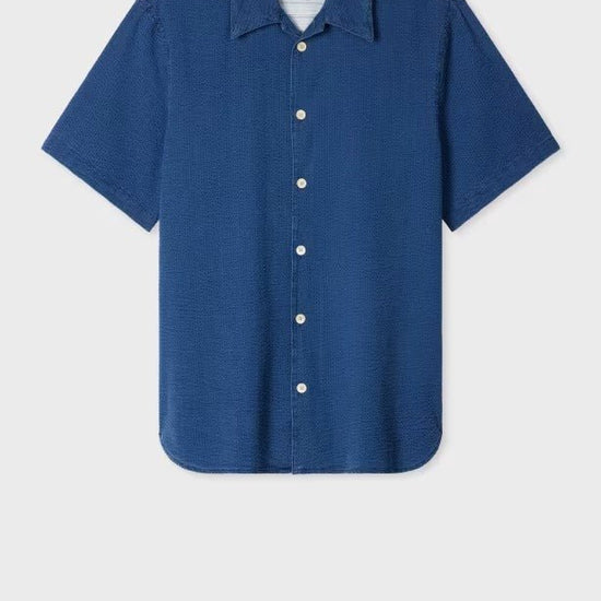 Young Ideas & Henmores - Denim Relaxed Short Sleeve Shirt - Denim Blue - S