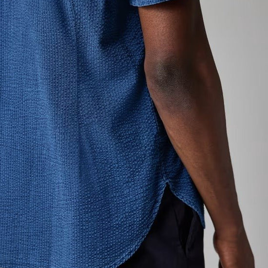 Young Ideas & Henmores - Denim Relaxed Short Sleeve Shirt - Denim Blue - S