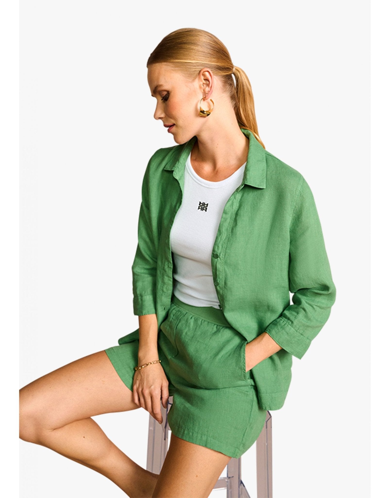 Young Ideas/Henmores - Elasticated Waist Shorts - 40 Light Blue - M