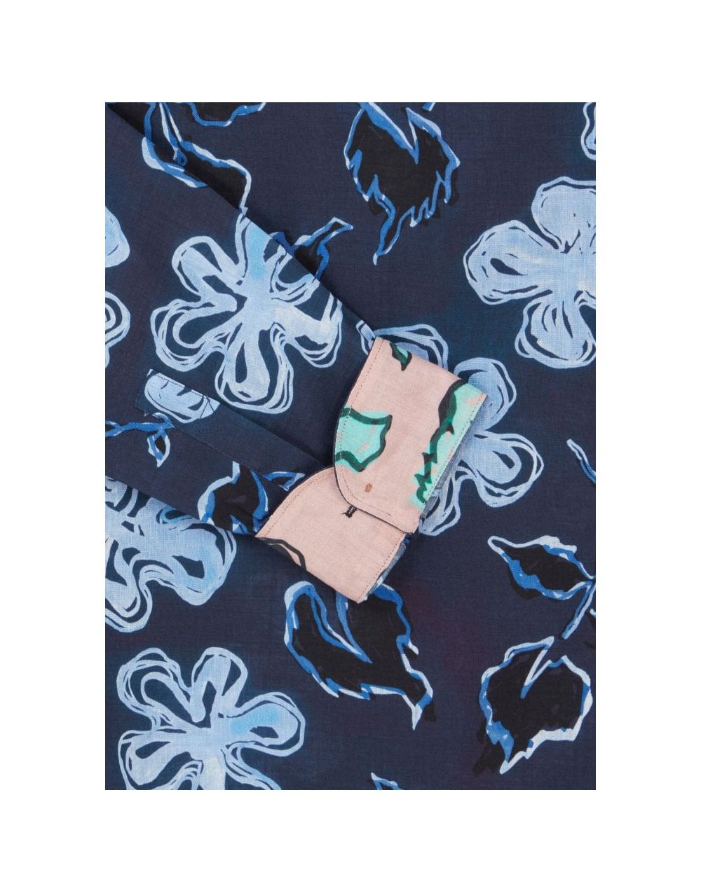 Young Ideas/Henmores - Floral Tailored Fit Long Sleeve Shirt - 49 Dark Navy - M