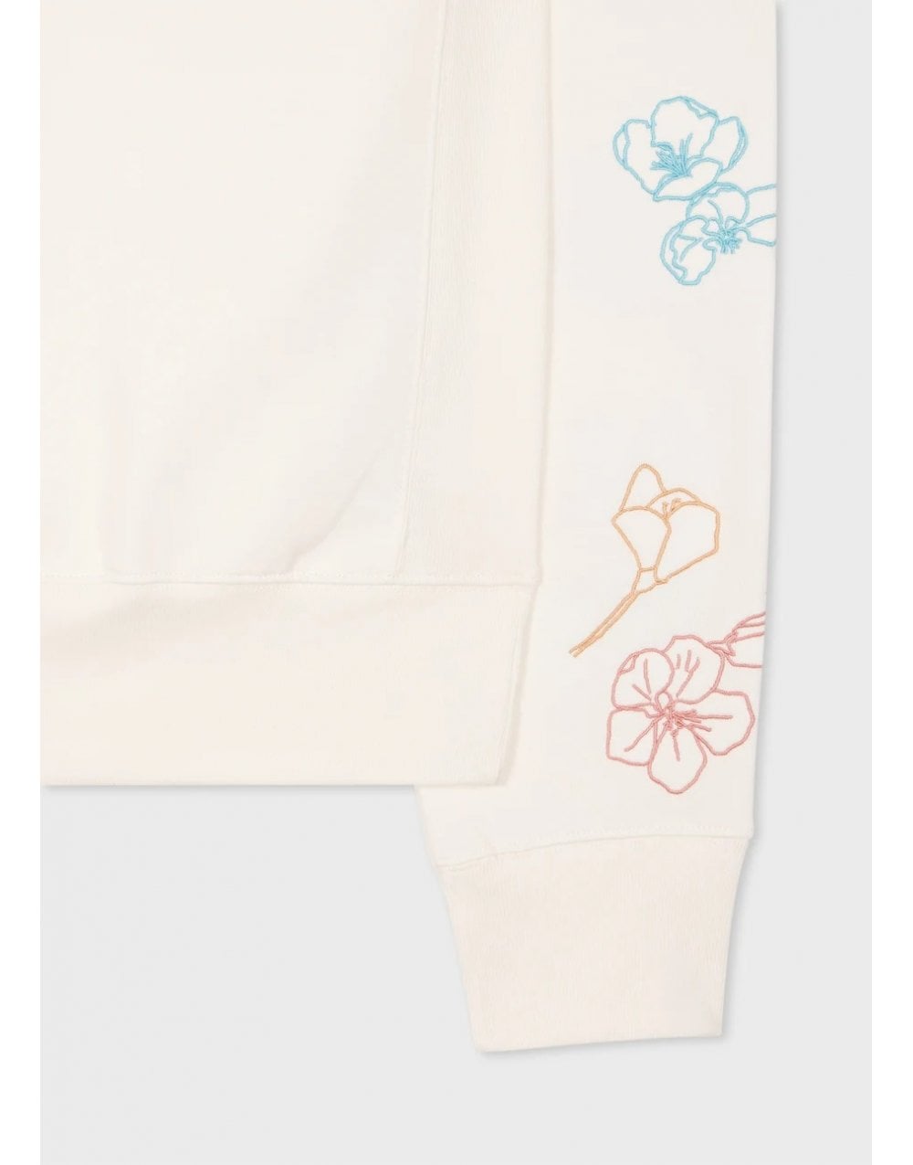 Young Ideas/Henmores - Flower Drawing Detail Sweatshirt - 02 Off White - XS