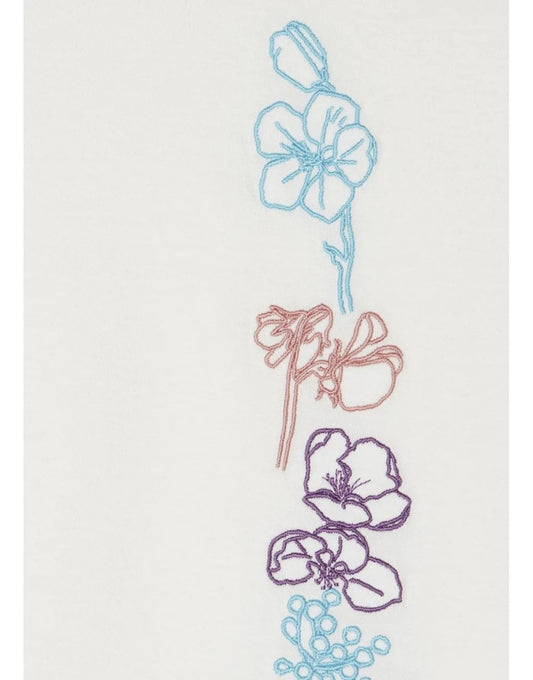 Young Ideas/Henmores - Flower Drawing Detail T-Shirt - 02 Off White - S
