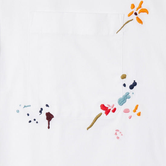 Young Ideas/Henmores - Flower Embroidered Cap Sleeve Shirt - 01 White - 6