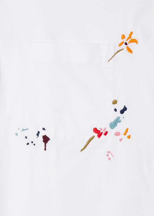 Young Ideas/Henmores - Flower Embroidered Cap Sleeve Shirt - 01 White - 6