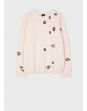 Young Ideas/Henmores - Flower Scatter Crew Neck Jumper - 08 Parchment - XS