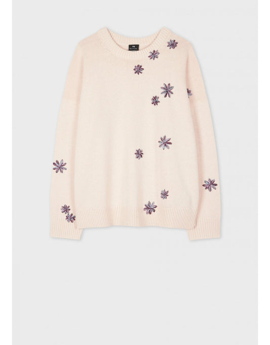 Young Ideas/Henmores - Flower Scatter Crew Neck Jumper - 08 Parchment - XS