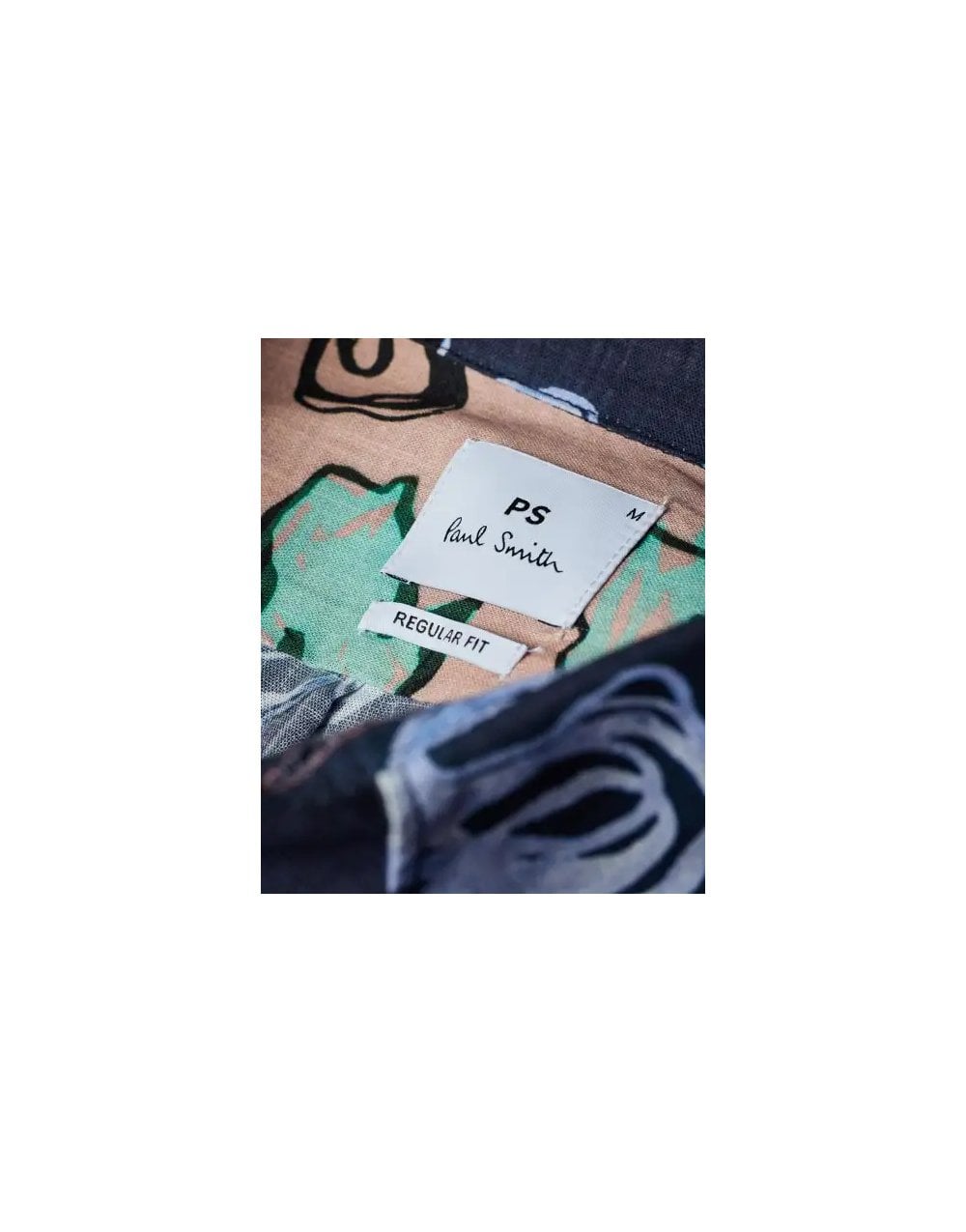 Young Ideas/Henmores - Flower Scribble Print Long Sleeve Fitted Shirt - 49 Very Dark Navy - M