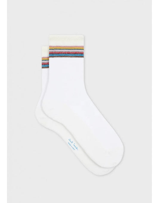 Young Ideas/Henmores - Frida Signature Glitter Stripe Socks - 01 White - OS