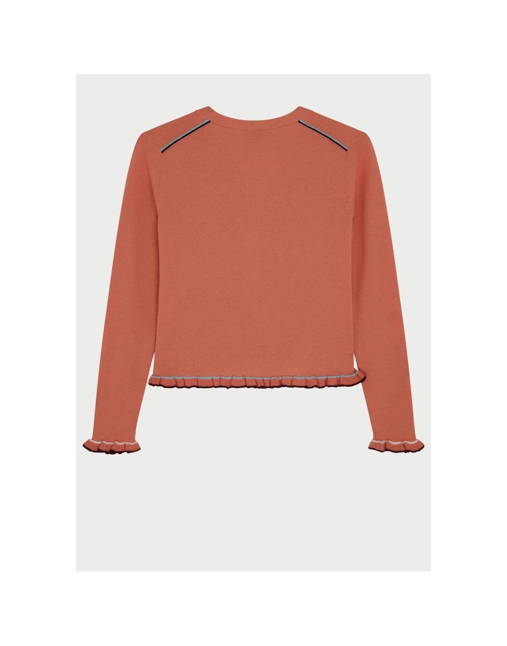 Young Ideas/Henmores - Frill Detail V Neck Cardigan - 16 Orange - S