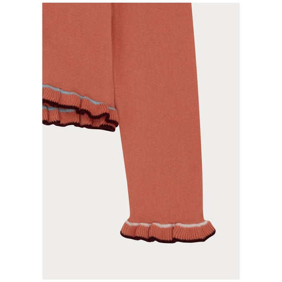 Young Ideas/Henmores - Frill Detail V Neck Cardigan - 16 Orange - S