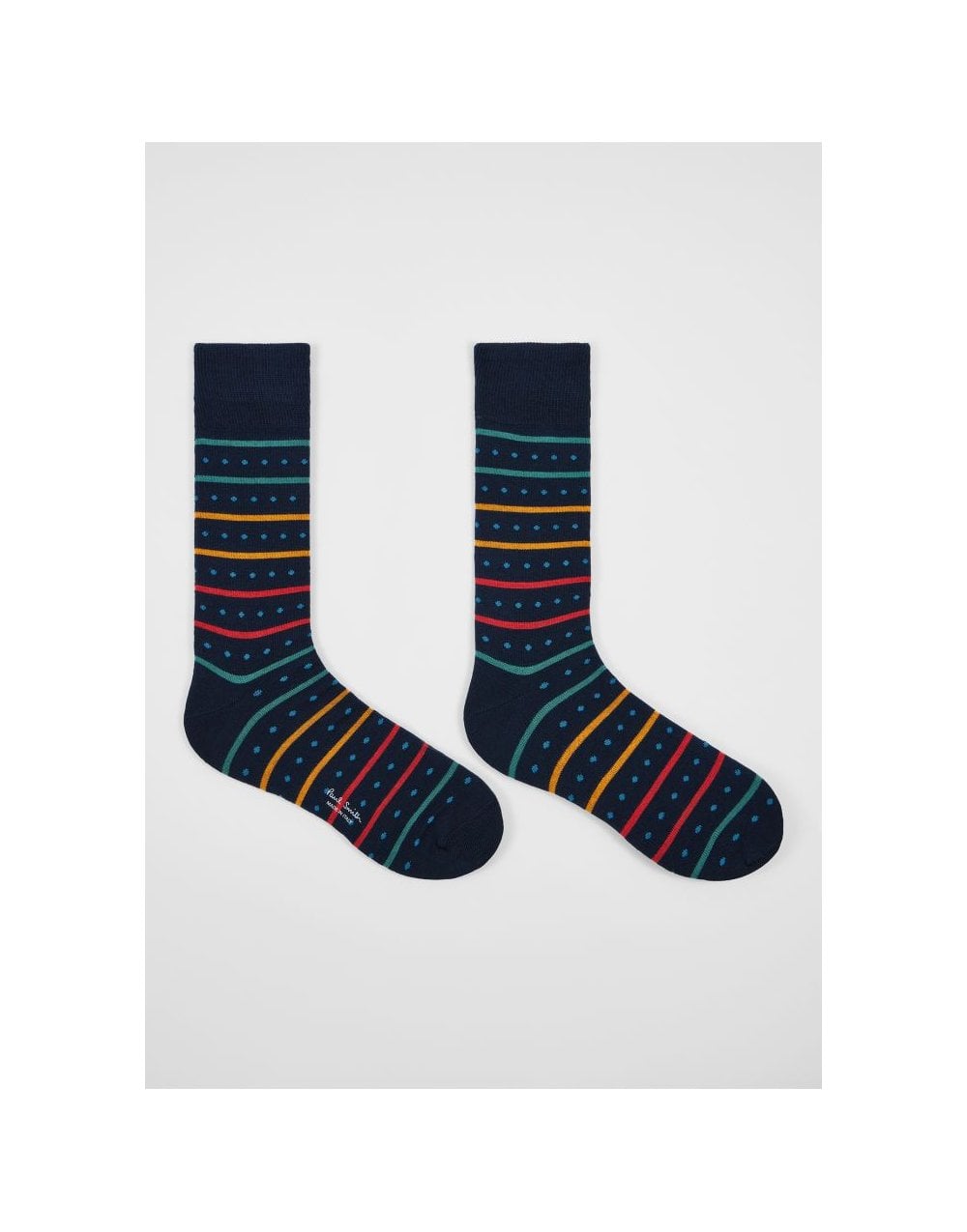 Young Ideas/Henmores - Iago Spot Stripe Sock - 47 Navy - OS