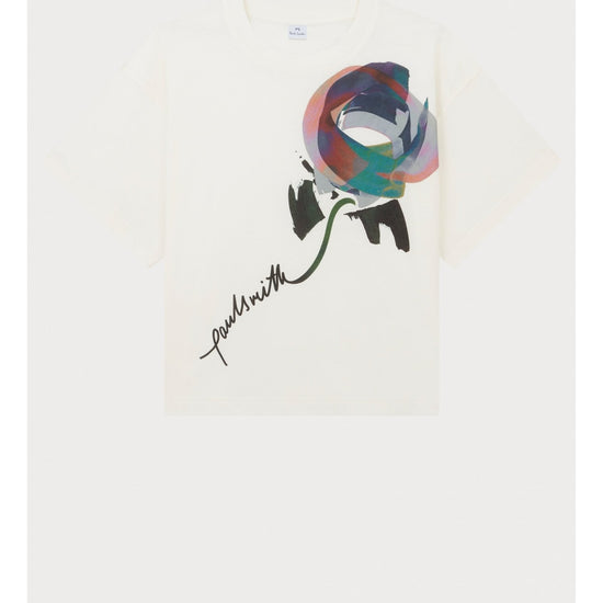 Young Ideas/Henmores - Ink Rose Graphic T-Shirt - 02 White - XS