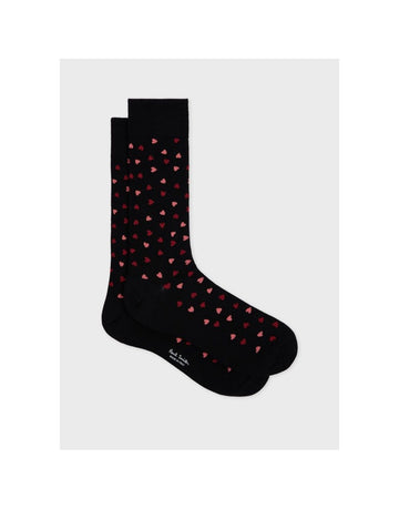 Young Ideas/Henmores - Islington Heart Sock - 79 Black - OS