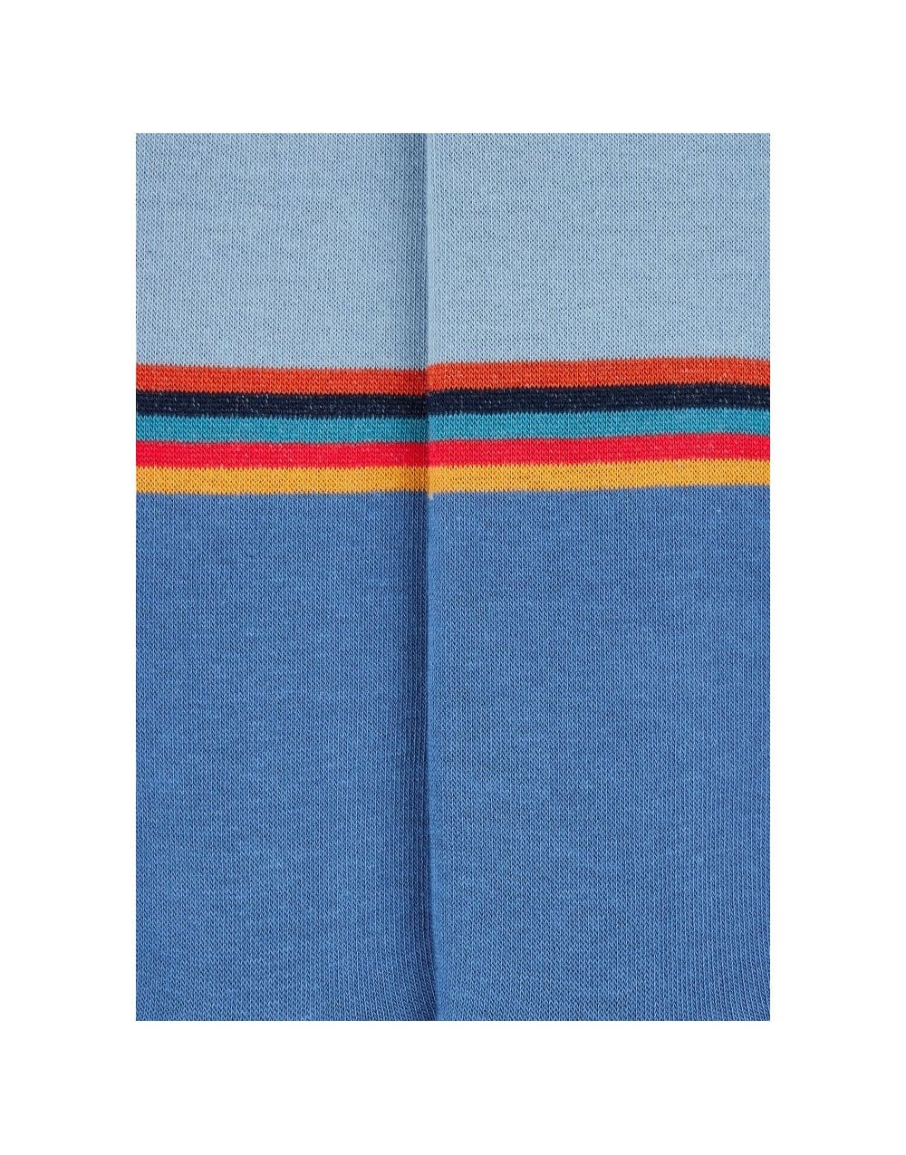 Young Ideas/Henmores - Jared Stripe Multi Tone Socks - 37 Blue - OS